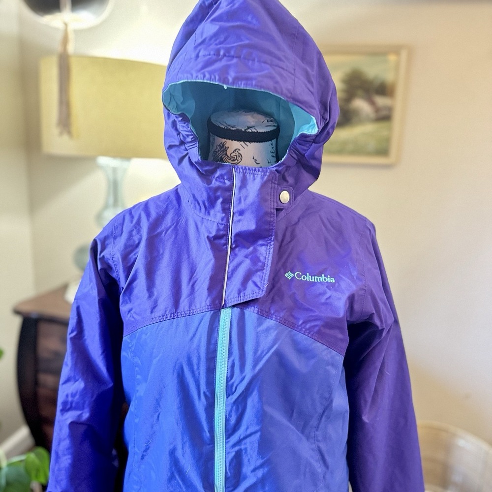 Columbia Girls L 14/16 Purple Insulated Winter Jacket Outgrown Hooded Coat